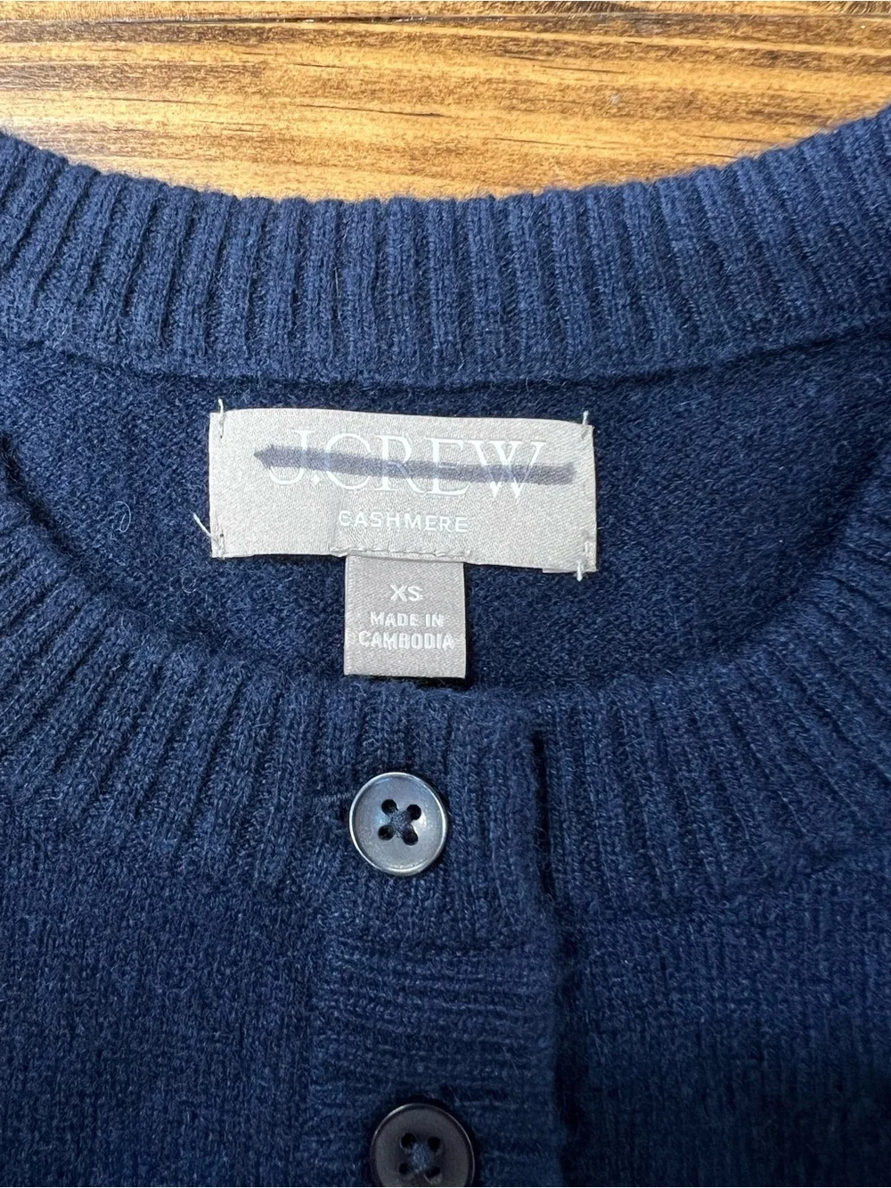 J. Crew Perfect Cashmere Cardigan in Navy Blue Size XS *flawed**